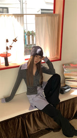 Stripe Collar Burton Long Sleeve Cardigan