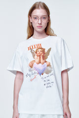 ルーズフィットTシャツ キューピッドオンクラウド