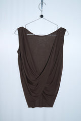 Dual-Way Layered Wrap Top (Brown)