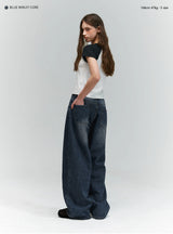 [Unisex] BTB : WAVE WASHING JEANS [BLUE MINUIT CORE]