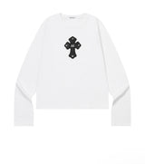 コリクロスレザーパッチロングスリーブT (2COLOR