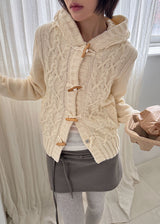 TOGGLE HOOD KNIT CARDIGAN