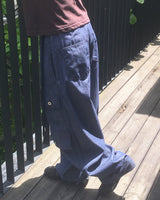 Senba string Wide Denim Cargo Pants