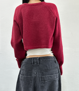 (WARMER DETAIL!) シッククロップドワイドルーズラウンドニット - 2 COLOR