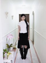 Half neck shirring T (3color)