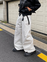 ユフカーブドコットンワイドパンツ(White)