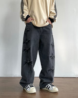 Pin Curved Denim Pants