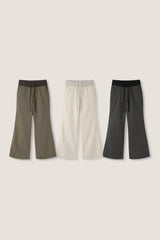 マキシミックスブーツカットストリングエラスティックウエストパンツ (3 Colors)