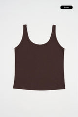 Soriel ribbed U-neck sleeveless