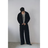 ベルベットコーデュロイカーブクロップジップアップ(Black)