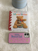 Little Bunny Cat Glass Silver Bumper Case ( Pink )