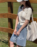 [MADE] Hill collar short-sleeved knit cardigan