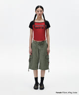 オフショルダーラグランTシャツ
