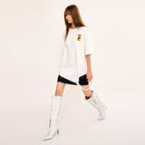 アシンメトリックベルトTシャツ - ホワイト