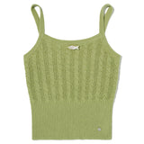 CABLE PATTERN KNIT SLEEVELESS [OLIVE]