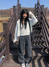 モボバンディングカーゴピンタックワイドパンツ
