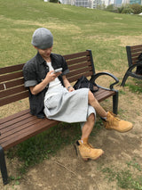 リーフスナップショートスリーブデニムシャツ 2C