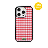 【MADE】ピクニック レッドチェック iPhoneケース [Glossy Glass/Magsafe]