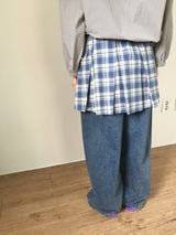 Low Check Pleated Dress (2color)