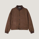 Sven Suede High-Neck Cardigan
