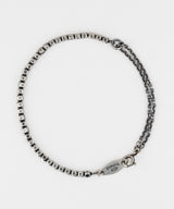 ダブルミックスチェーンブレスレット BK (925 silver)
