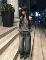 ヒンズブラッシュドウォッシングデニムワイドパンツ