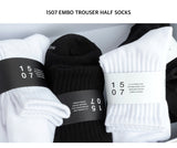 [5PACK] 1507 エンボトラウザーハーフソックス_スノーホワイト/ブラック