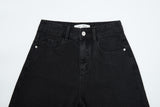  3RD REORDER HIP POCKET EMBROIDERY BLACK DENIM SHORTS LONG VERSION code 25106