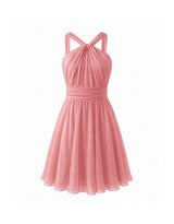 シアツイストシャーリングシフォンフレアドレス Pink