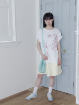 クレヨンフルーツTシャツ (アップルホワイト)