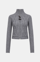 Morgan Toggle Cable Knit Zip-Up