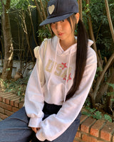 USAスターパッチロングスリーブフードTシャツ