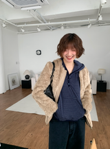 ラディーズラウンドファージップアップジャケット（2c）