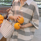 ペッパーストライプボックスカラーTシャツ