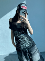 SEMI OFF SPIDER WEB DRESS💛🤍🖤 - 3 COLORS