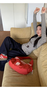 サイドシャーリングストライプ長袖Tシャツ