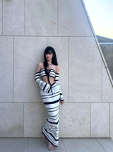 Striped knitwear set