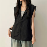 Roffle Nylon String Vest Zip-up with hood