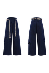 Belted Straight Cut Jeans