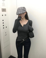 [MADE] タスサイドスリット長袖トップ