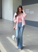 Sisle knit sleeveless wrinkle shirt set