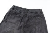 WASHED FADED HAND-WIPED WHISKER RANDOM STITCH HERRINGBONE CHINO