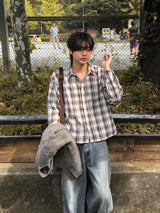 ヒメノクロップドチェックシャツ