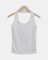 Beniz Eyelet Halter Sleeveless Top