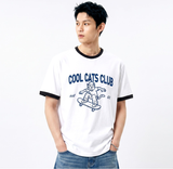 エッセンシャルスタンダード半袖リンガーTシャツ Cool Cats Club ホワイト