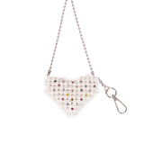 LOVE Pearl Crystal Mini Heart BAG_WHITE