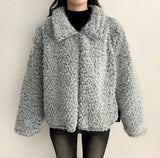 Cyan collar neck popgle short jacket 