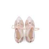 Satin See-Through Open Toe Heel(Beige)