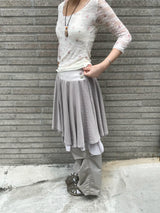 mile button layered skirt