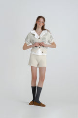 リーフニットパンツ_アイボリー